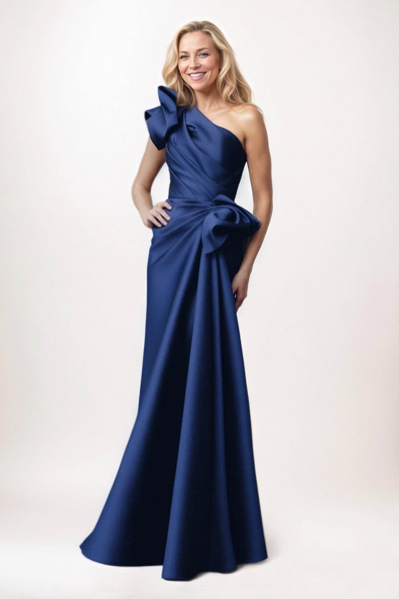 Sheath-Column Maxi Satin Mother of the Bride Dresses CM0383 - COCOMELODY